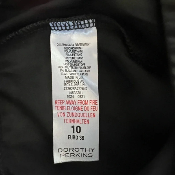 Dorothy Perkins Shiny Wet Look Black Leggings Pants Stretch US6 UK 10 - Picture 11 of 11